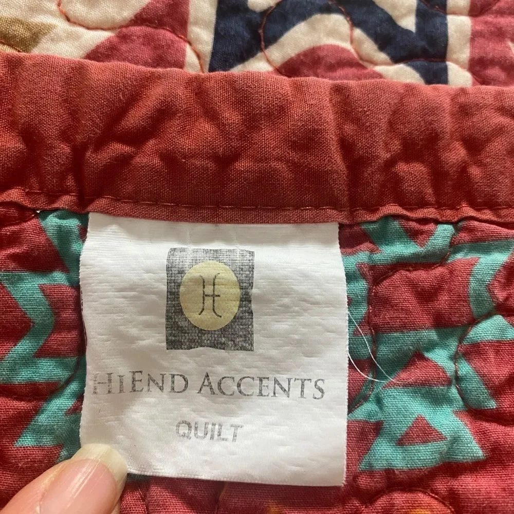 HIEnd Accent bedspread/quilt Southwestern Aztec Vtg Queen